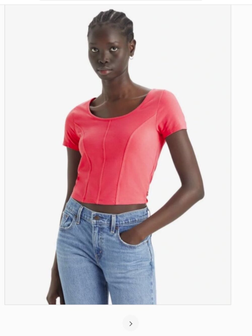 NWT  Levi's® Women's Short Sleeve Corset T-Shirt - Tameless Rose M